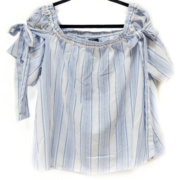 Rue21 Blouse Light Blue & White Striped Size 1X - Picture 2 of 10